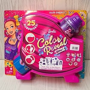 Barbie Color Reveal Glitter! Hair Swaps Doll Bundle New